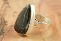 Genuine White Lightening Sterling Silver  Ring